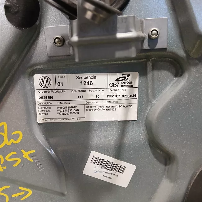 Alzacristallo porta posteriore sinistro