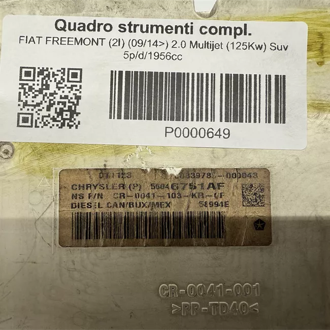 Quadro strumenti completo