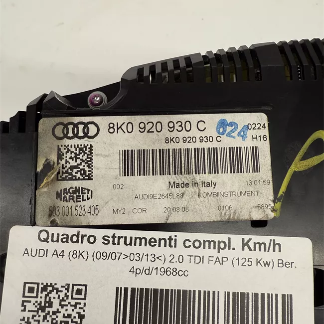 Quadro strumenti completo Km/h