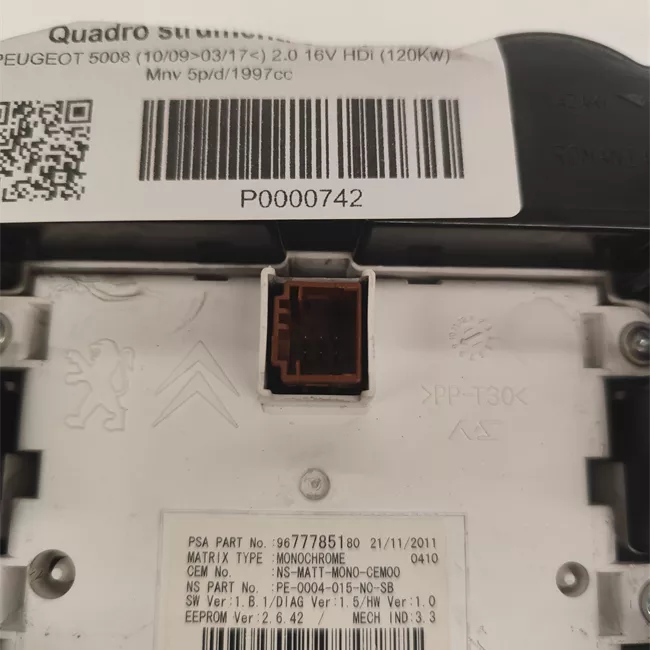 Quadro strumenti completo