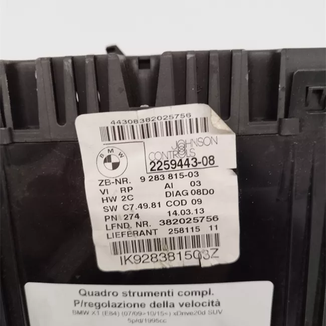 Quadro strumenti completo regolazione della velocità