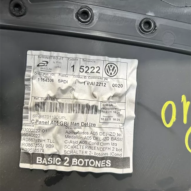 Pannello interno porta anteriore sinistro Similpelle nero titanio