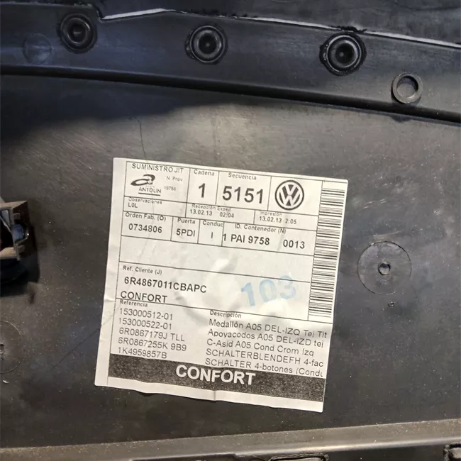 Pannello interno porta anteriore sinistro Stoffa nero titanio